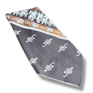 VTG 50s Necktie Sullivans Norfolk Thalia Villiage Cannon Soldier War Reinactment